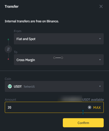 Binance Margin Trading Window 3