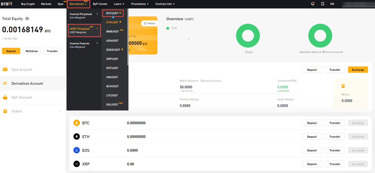 2. ByBit - Choose Contract